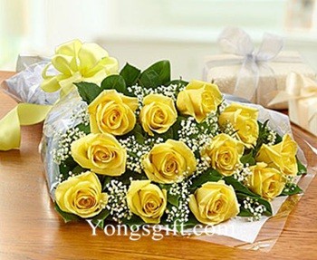 Long Stem Yellow Rose to China