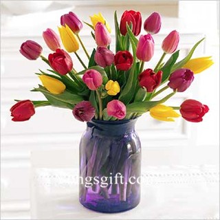 Colourful Tulip With Vase to China