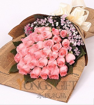 The Perfectly Pink Rose Bouquet to Taiwan
