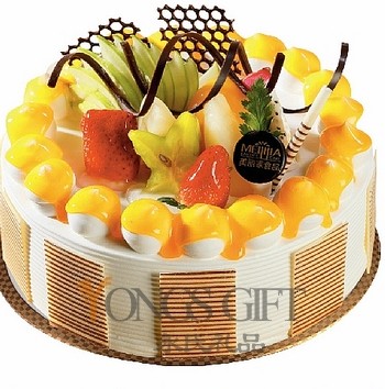 8-inch Cream and Fruit Cake to China