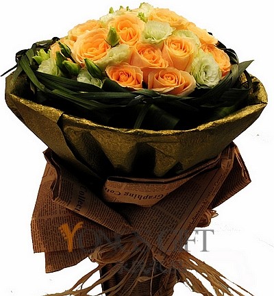 Rosa Champagne Bouquet to China