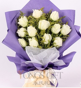 Elegant White Rose to China