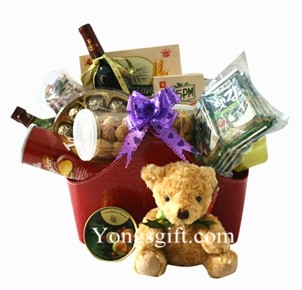 Wine Duo Hamper with Teddy to Taiwan-Chinese New Year Hamper