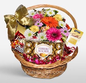 Chocolate and Flower Basket to Japan