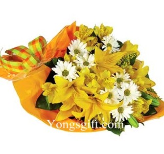 Yellow Charm Bouquet to Japan