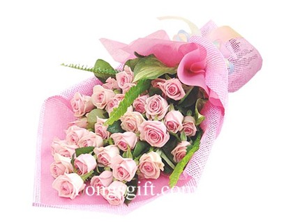 Exquisite Pink Rose Bouquet To South Korea