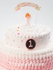 Baby Girl First Birthday Cake to China