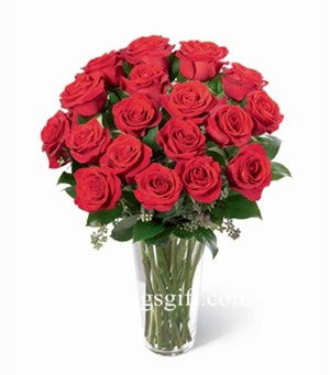 18 Red Rose in Vase to Taiwan