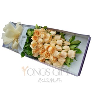 Elegant Champagne Rose Box to China