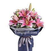 Fragrant Pink Lily Bouquet to China