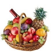 Red Wine and Fresh Fruit Basket to Taiwan
