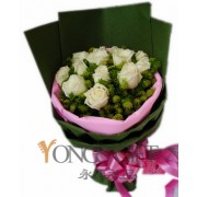 One Dozen White Rose for Happy Birthday to Taiwan