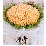 Luxury 100 Champagne Rose Bouquet to China