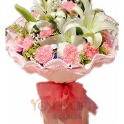 Pink Carnation and Lilies to China