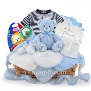 Simply the Baby Basic Gift Basket to Japan(Pink Color for Girl is Also Available)