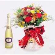 Sparkling Wine and Flower to Japan
