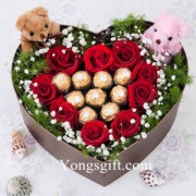 Rose and Chocolate Gift Box to China