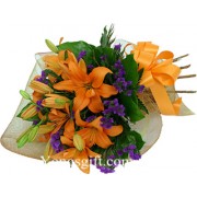 Orange Lily Bouquet to China