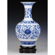 Blue-white Porcelain Vase-Fishtail