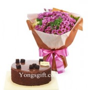 Flower and Chocolate Cake to South Korea