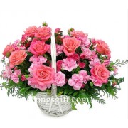 I Love My Mom Flower Basket to China